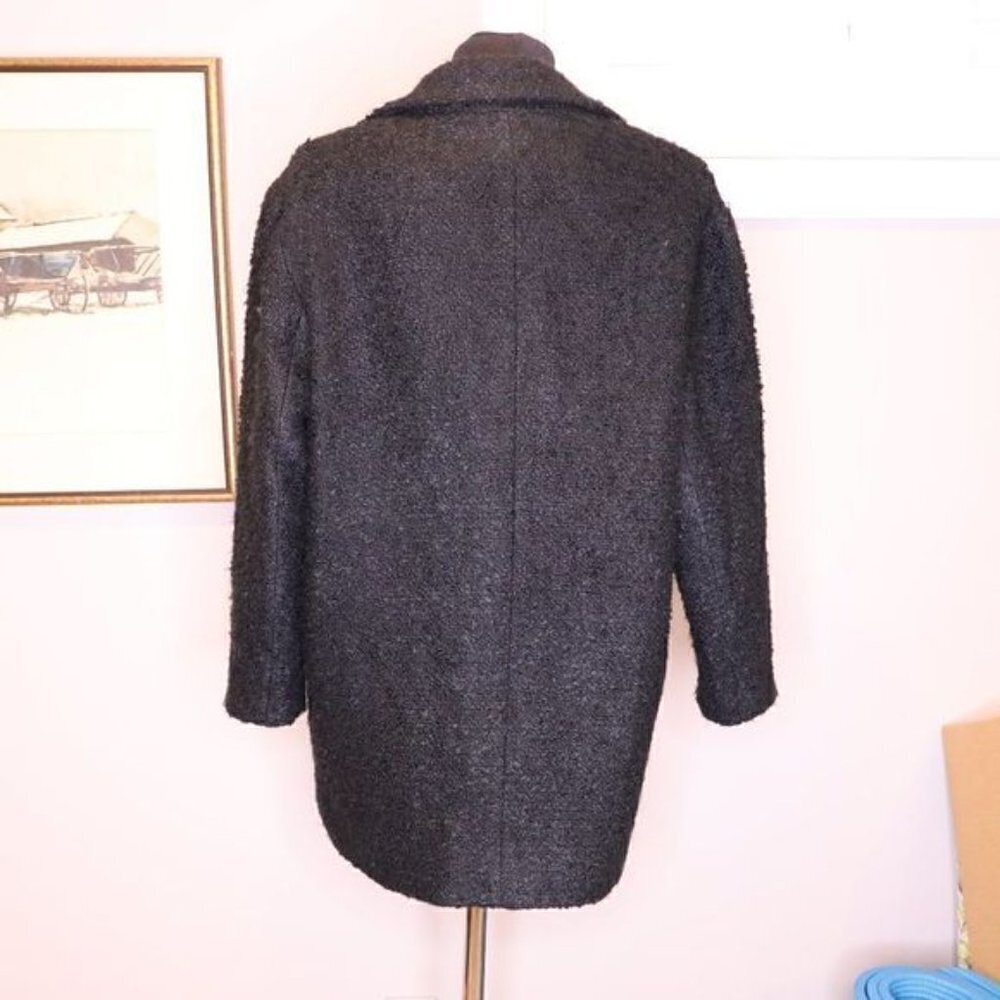 Club Monaco Boucle Tweed Black Cocoon Coat Sz S - Picture 3 of 8